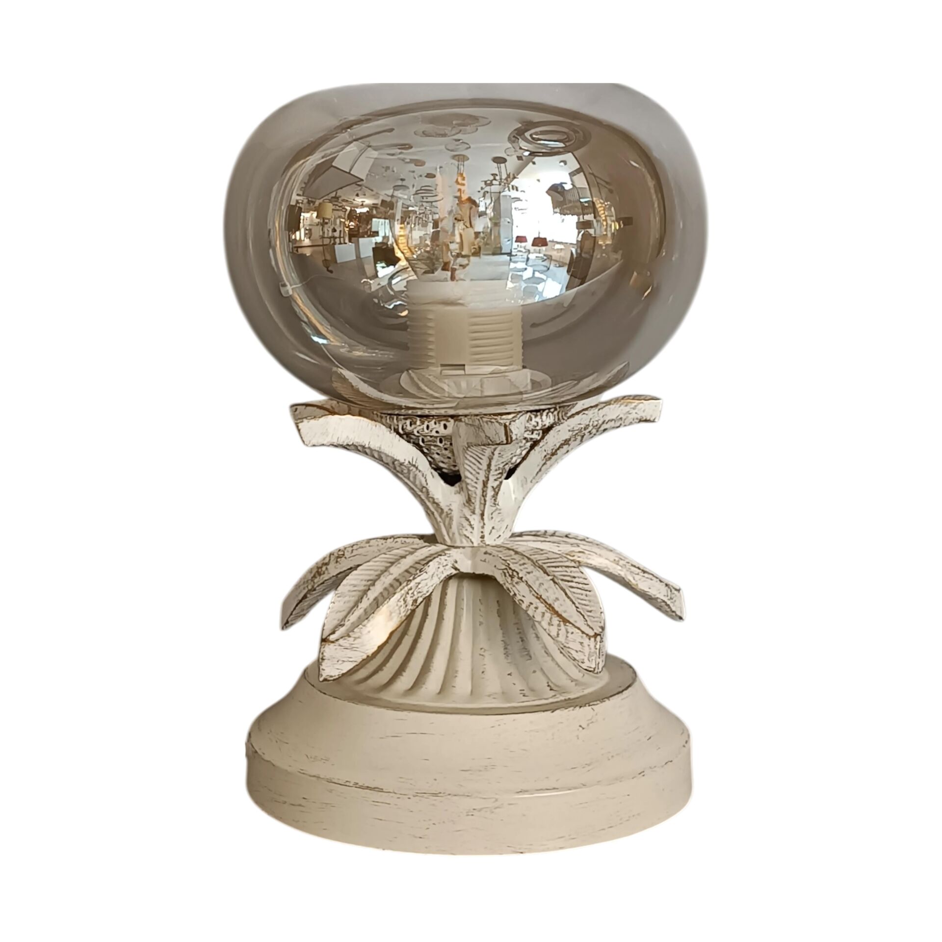 Tolde Beyaz Eskitme Minimal Masa Lambası