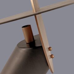 Vela Siyah Eskitme Gold Masa Lambası