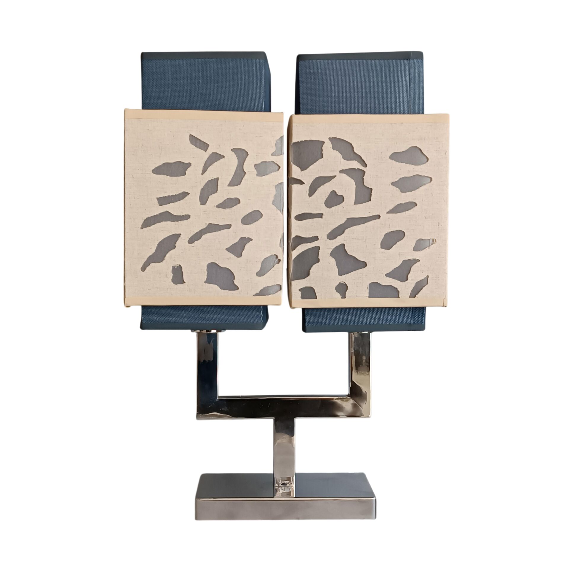 Merin Çift Başlıklı Krom Abajur