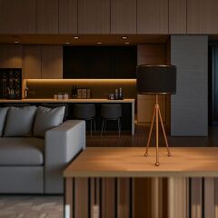 Peral Tripod Ayaklı Bronz Abajur