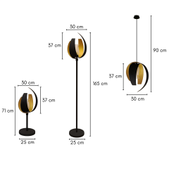 Aurum Koleksiyonu 4'lü Aydınlatma Seti (2 Abajur, 1 Lambader, 1 Sarkıt)