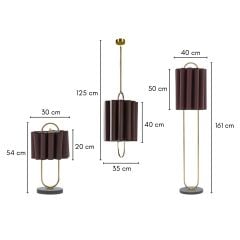 Lustra Koleksiyonu 3'lü Aydınlatma Seti (1 Sarkıt, 1 Lambader, 1 Abajur)