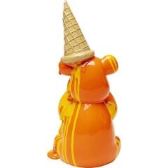 Deco Figurine Sitting Gelato Bear Orange 37 cm
