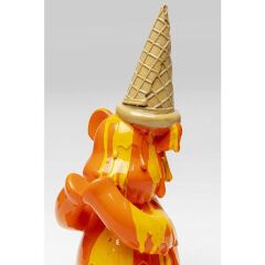 Deco Figurine Sitting Gelato Bear Orange 37 cm