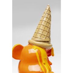Deco Figurine Sitting Gelato Bear Orange 37 cm