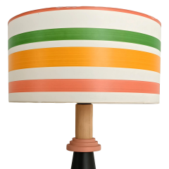 Riya Çok Renkli Ahşap Abajur