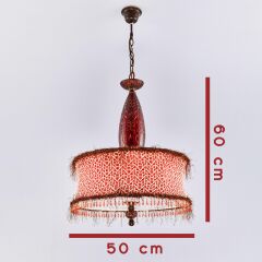 Kumaş Sarkıt Avize Kırmızı