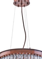 Cam Aksesuarlı Sarkıt Avize Bakır Küçük