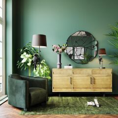 Wall Mirror Pieces Ø100cm Matt Black