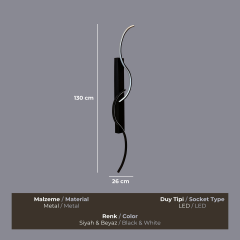 Spira LED Siyah Aplik