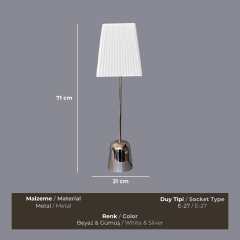 Glare Gümüş Abajur