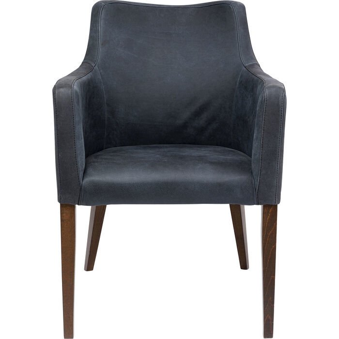 Chair With Armrest Mode Leather Anthracite Sandalye