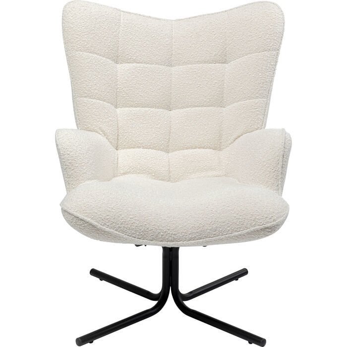 Swivel Armchair Oscar Boucle Cream Berjer