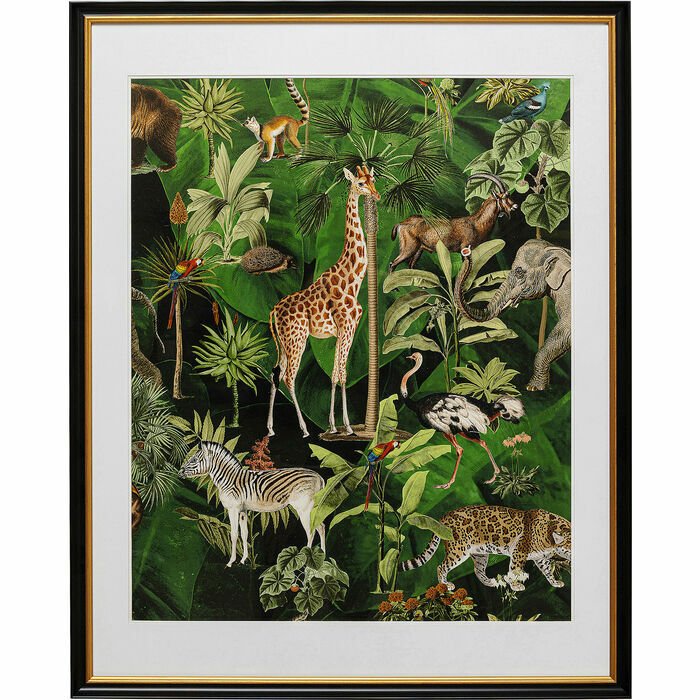 Animals in Jungle Çerçeveli Resim 80x100cm