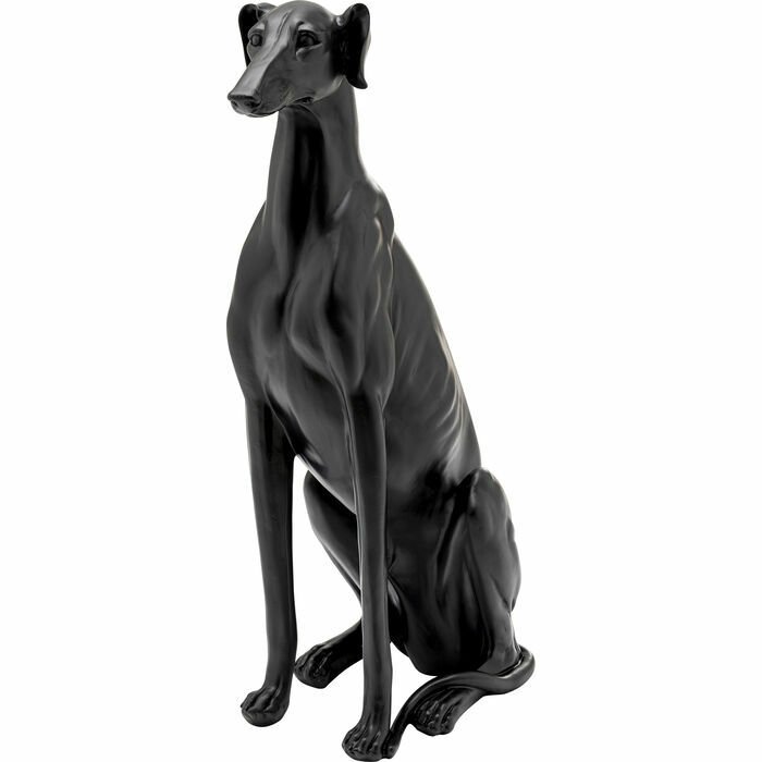 Greyhound Bruno Black Matt Dekoratif Obje 80cm