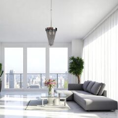 Salvo Krom Cam Sarkıt Avize