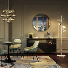 Mirror Curve Round Stainless Steel Ayna 100 cm