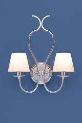 Çift Beyaz Şapkalı Krom Aplik