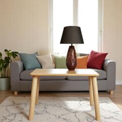 Artos Kabartmalı Koyu Kahverengi Abajur