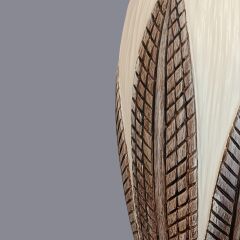 Robert Yaprak Desenli Krem Kahve Abajur