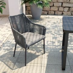 Wave Gri Kolçaklı Sandalye