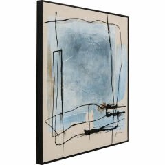 Dust Mavi Ahşap Tablo 100x100 cm