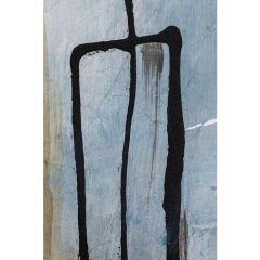 Dust Mavi Ahşap Tablo 100x100 cm