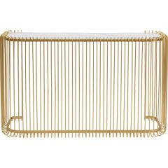 Console Wire Glass Marble Gold Yemek Masası