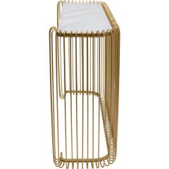 Console Wire Glass Marble Gold Yemek Masası