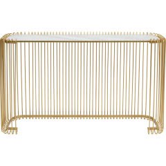 Console Wire Glass Marble Gold Yemek Masası