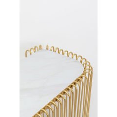 Console Wire Glass Marble Gold Yemek Masası