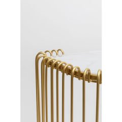Console Wire Glass Marble Gold Yemek Masası