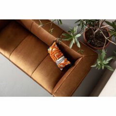 Cubetto Kadife Kahverengi Üçlü Kanepe
