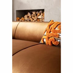 Cubetto Kadife Kahverengi Üçlü Kanepe