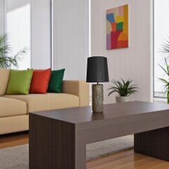 Mirel Ağaç Desen Kahverengi Abajur