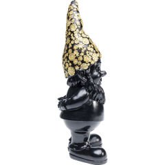 Gnome Standing Black Gold Dekoratif Figür