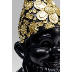 Gnome Standing Black Gold Dekoratif Figür