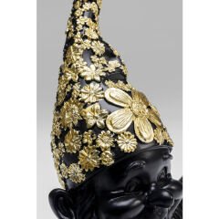 Gnome Meditation Black Gold Dekoratif Figür