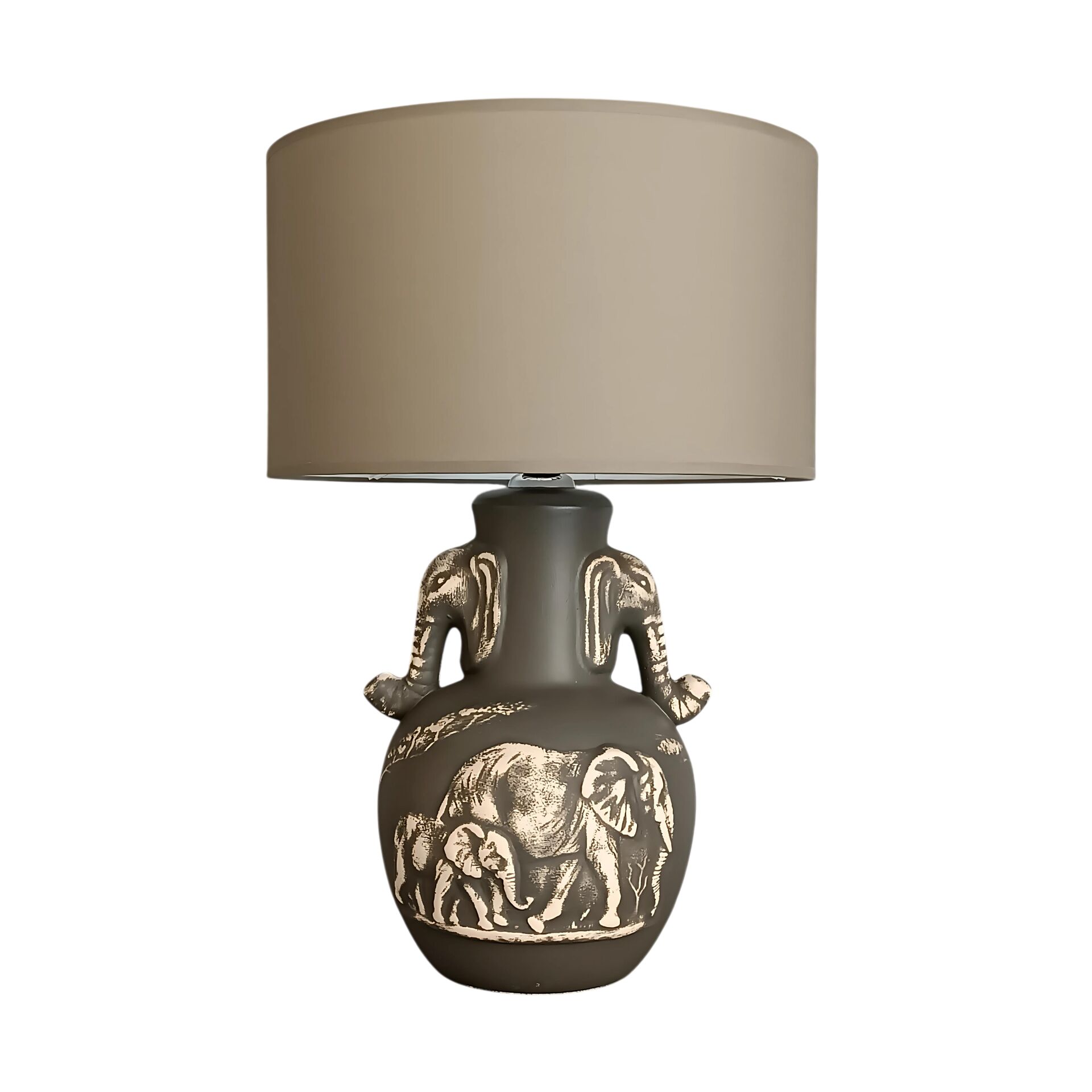 Melone Fil Baskılı Koyu Gri Abajur