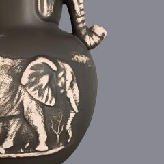 Melone Fil Baskılı Koyu Gri Abajur