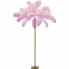Feather Palmiye Yaprakları Pembe Lambader