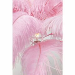 Feather Palmiye Yaprakları Pembe Lambader