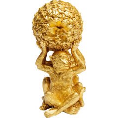 Trio Gold Monkeys Pineapple Dekoratif Obje 173cm