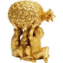 Trio Gold Monkeys Pineapple Dekoratif Obje 173cm