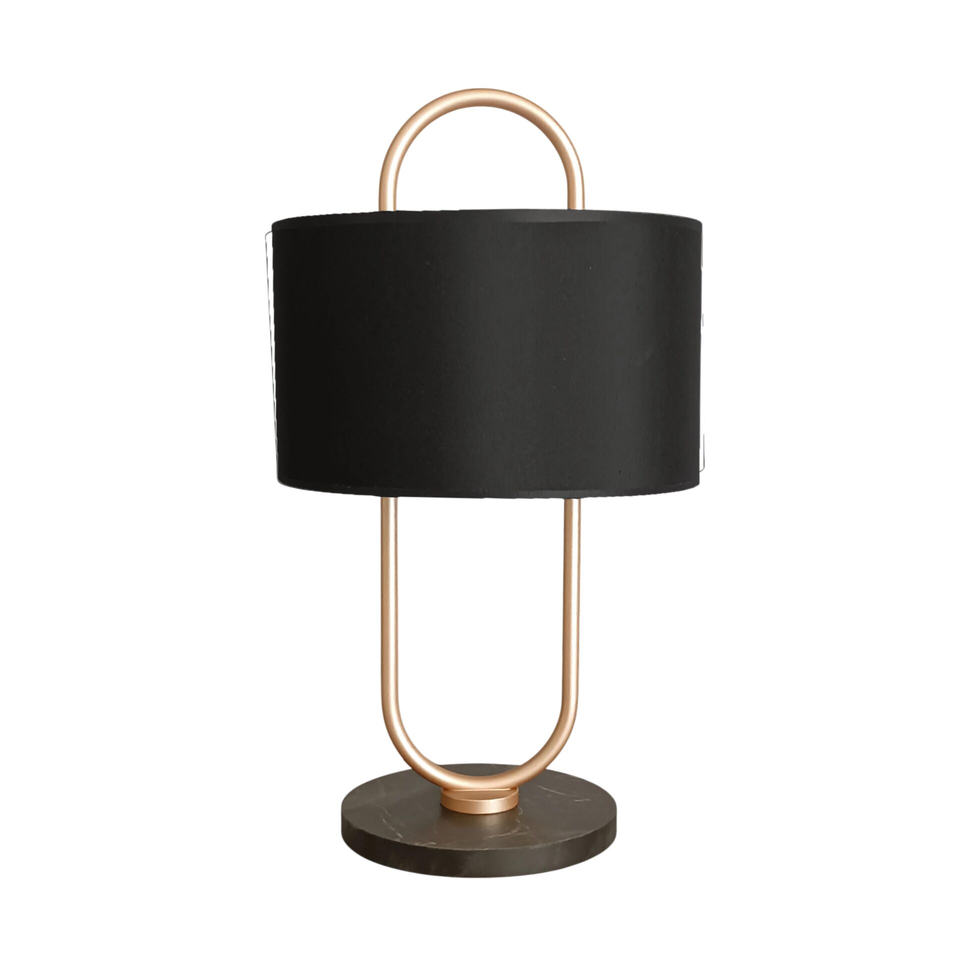 Glora Mermer Desenli Rose Gold Abajur