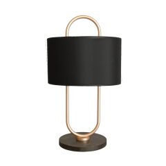 Glora Mermer Desenli Rose Gold Abajur