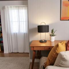 Glora Mermer Desenli Rose Gold Abajur