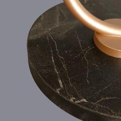 Glora Mermer Desenli Rose Gold Abajur