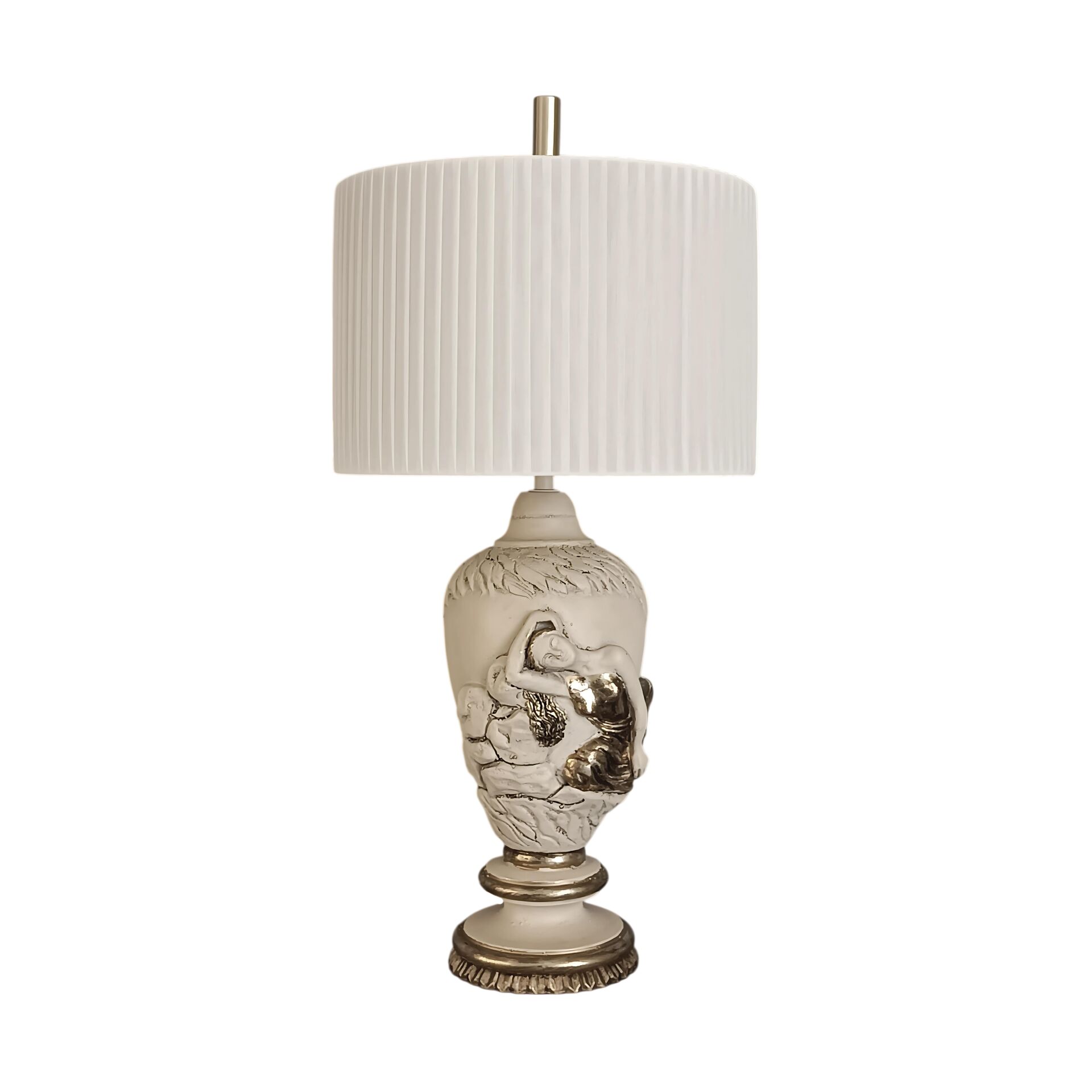 Jesyy Figür Kabartmalı Krem Abajur