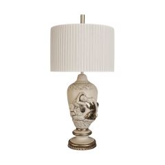 Jesyy Figür Kabartmalı Krem Abajur